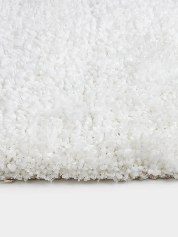 Carpet, 150x210 cm, polyester / cotton, milk, Fluffy pile, Monotone, image-1