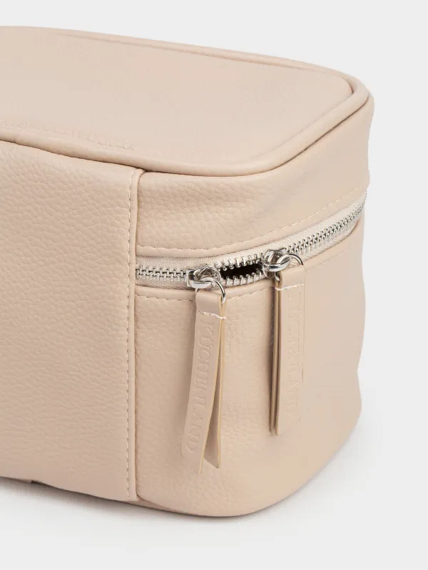 Makeup bag, 18x15 cm, polyurethane, beige, Memo, image-3