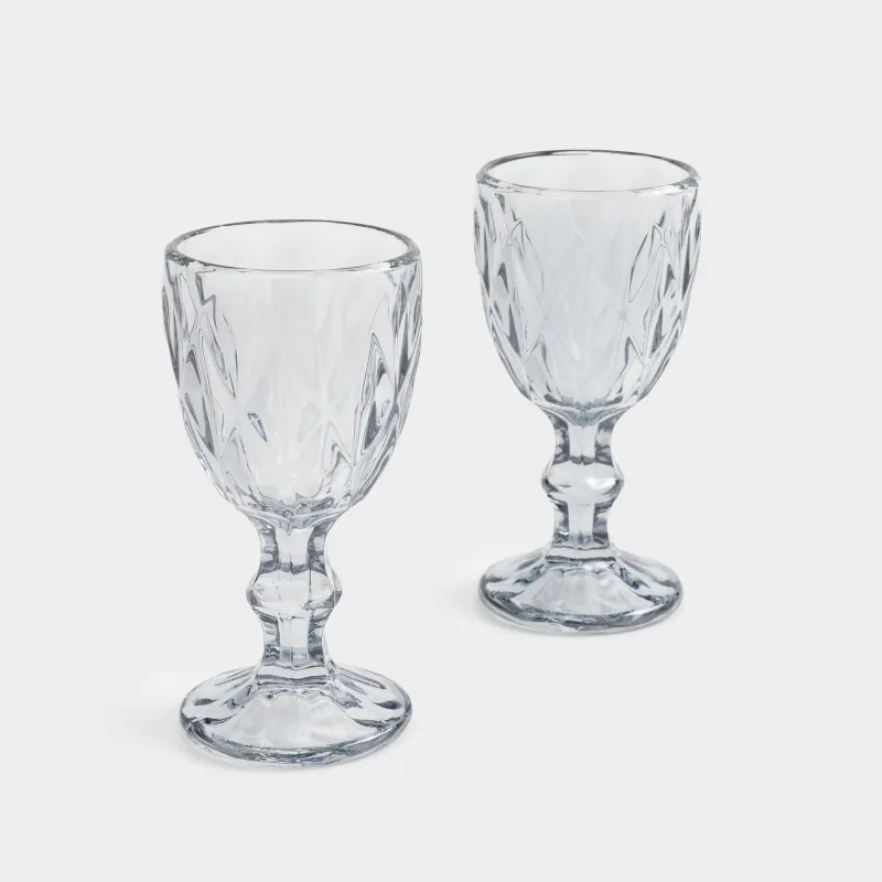 Drinking glass, 50 ml, 2 pcs, glass R, gray, Rhomb color