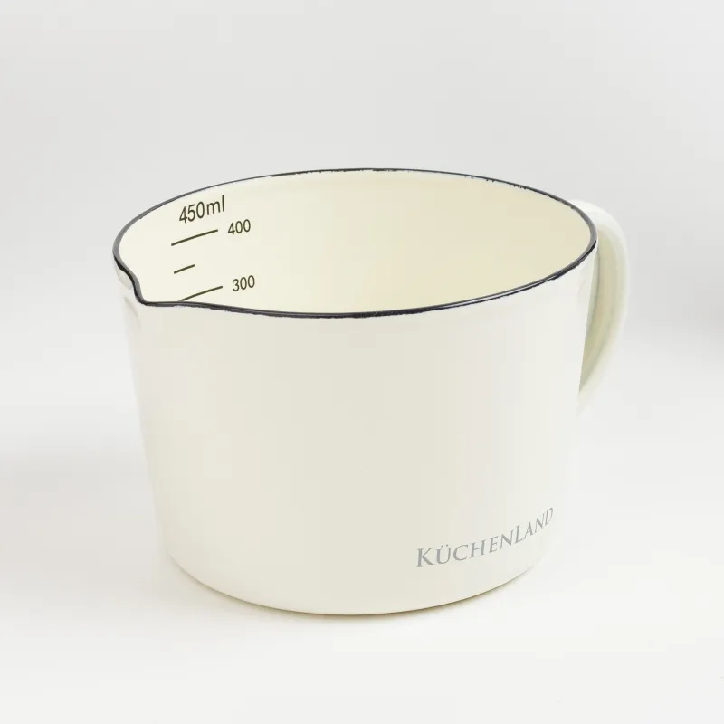 Measuring Mug, 500 ml, enameled metal, milk, Nostalgia