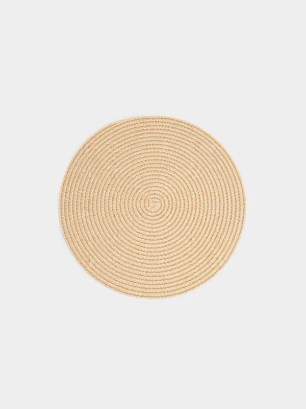 Placemat, 38 cm, cellulose, round, beige, Straw, image-0