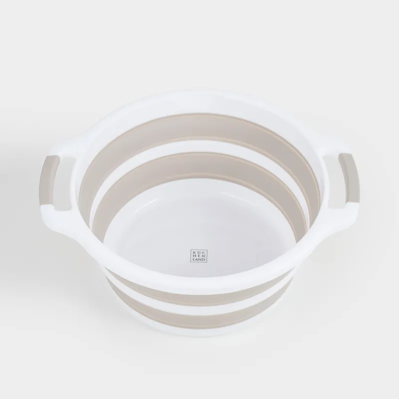 Folding basin, 22 l, plastic / rubber, grey-beige, Foldaway, image-3