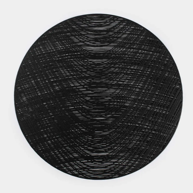 Napkin for appliances, 38 cm, PVC, round, black, Azhur Grid