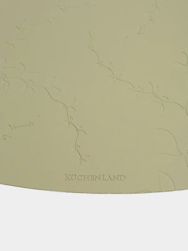 Placemat, 37x45 cm, PVC, shaped, green, Branches with berries, Rock press, image-3