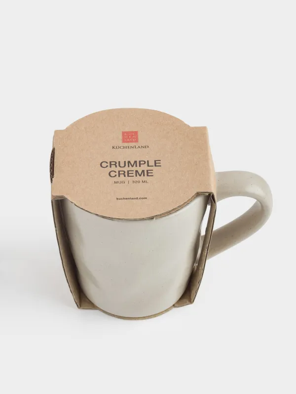Mug, 280 ml, ceramic, beige, Crumple creme, image-4
