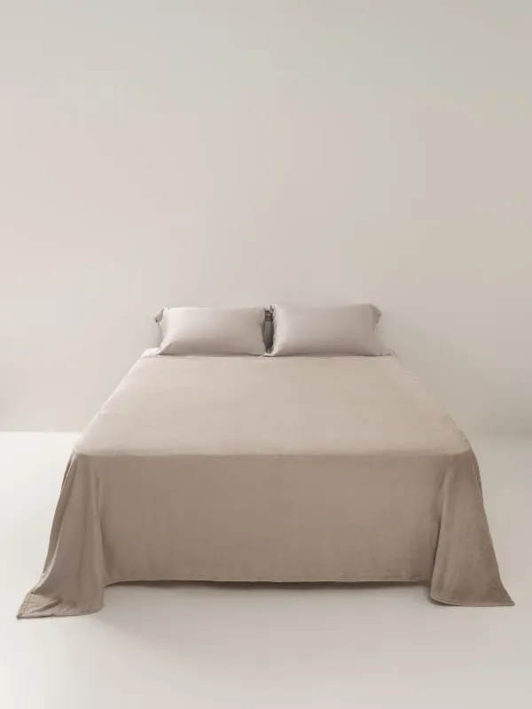 Bedspread, 220x240 cm, flannel, milky, Flannel, image-5