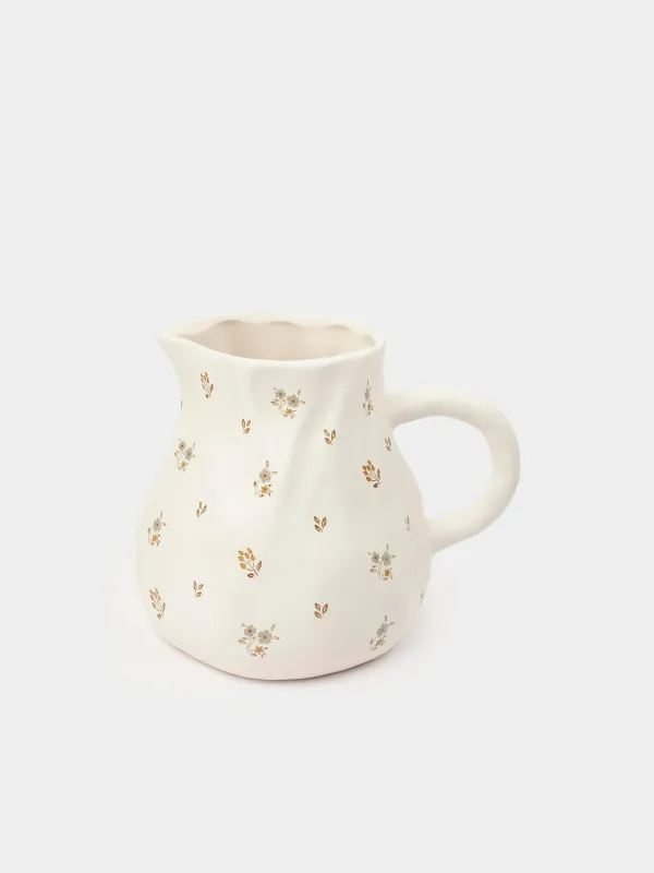 Jug, 1,6 l, ceramic, milk, Vintage flowers, La flore, image-0