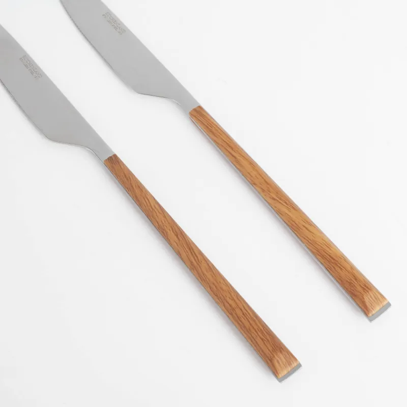 Table knife, 2 pcs, steel/plastic, brown, Prague, image-3