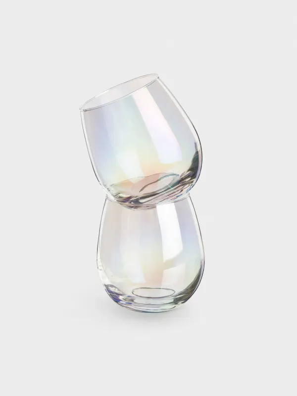 Glass, 10 cm, 460 ml, 2 pcs, glass, mother of pearl, Floyd polar, image-1