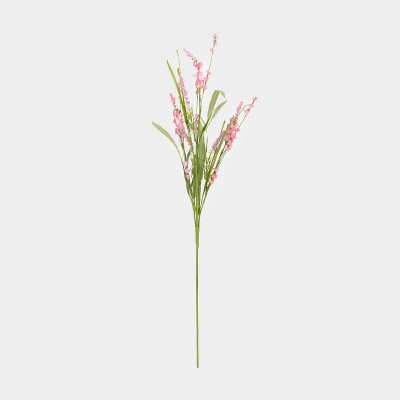 Decorative branch, 86 cm, plastic / polyester, Pink lupine, Flower garden