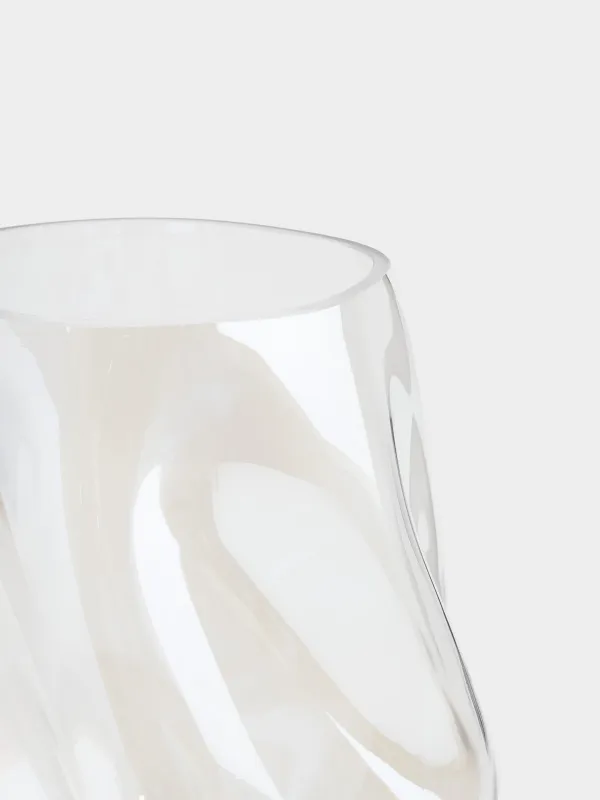 Flower vase, 25 cm, glass, mother of pearl, Cascade, image-2