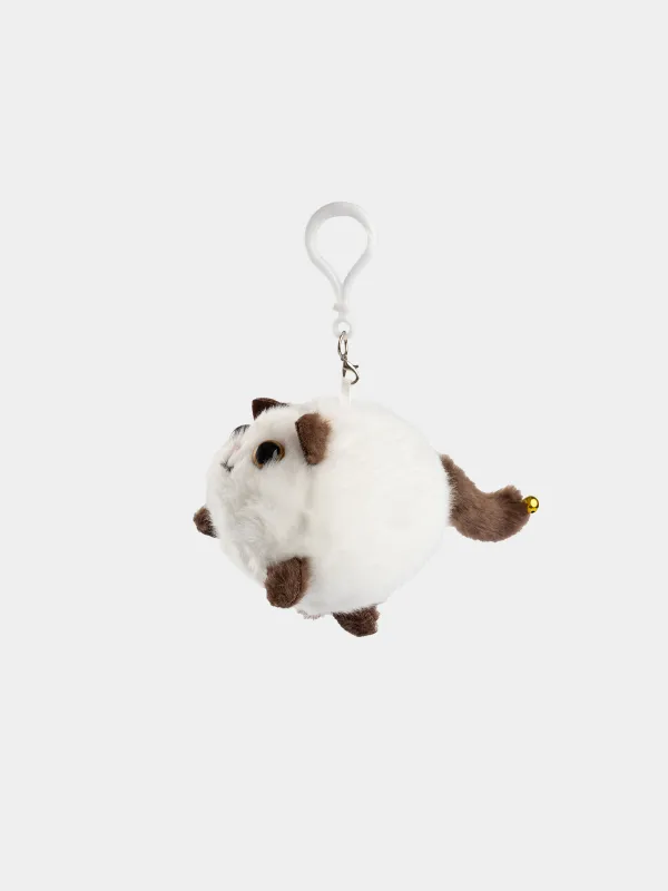Keychain, 9 cm, Soft, wind-up, polyester / plastic, White, Cat, Cat, image-2