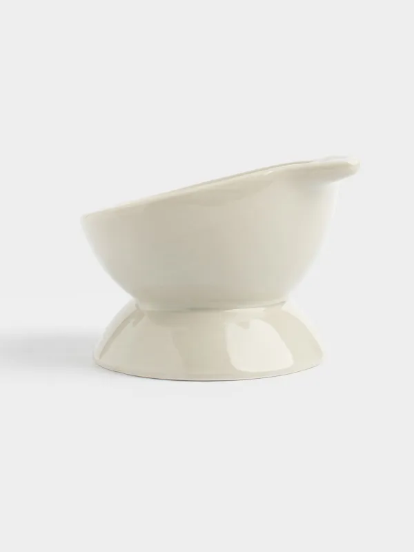 Pet bowl, 13x9 cm, 350 ml, with measuring scale, on a leg, ceramic, grey, Cat, Whiskers, image-3