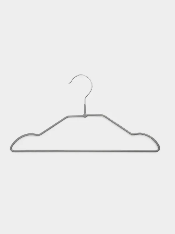 Hanger, 28 cm, 5 pcs, children's, metal coated, gray, Colorful house, image-2