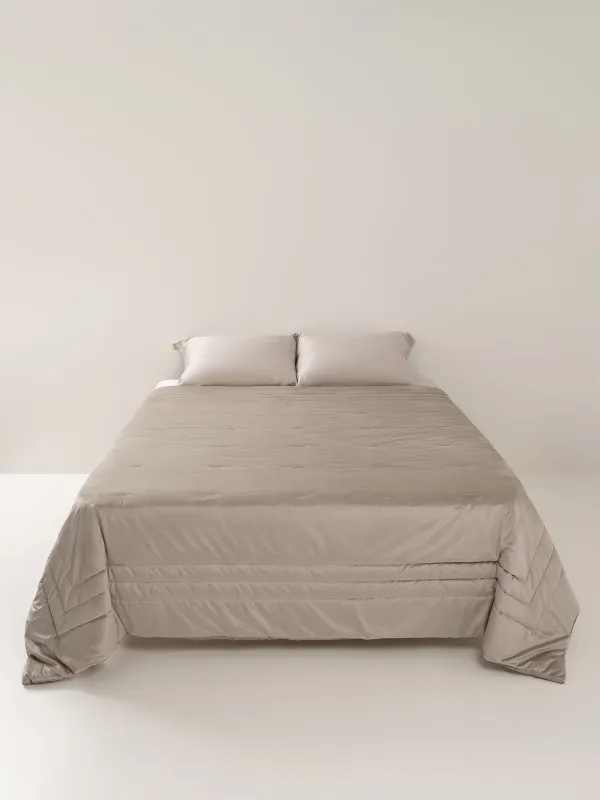 Bedspread, 240x260 cm, quilted, velvet/microfiber, beige, Frame, Stitch velvet, image-5