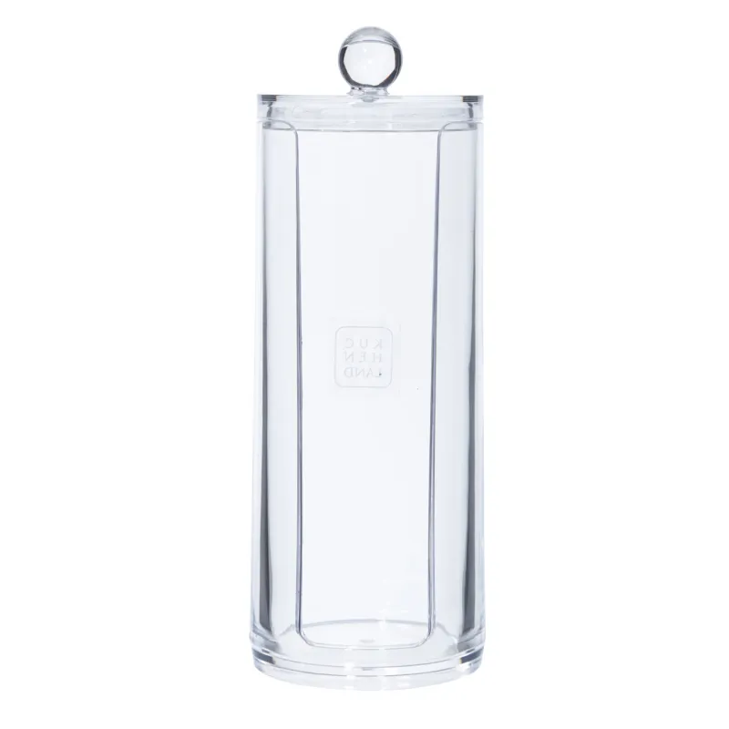 Cotton pad container, 20x7 cm, with lid, plastic, Basic