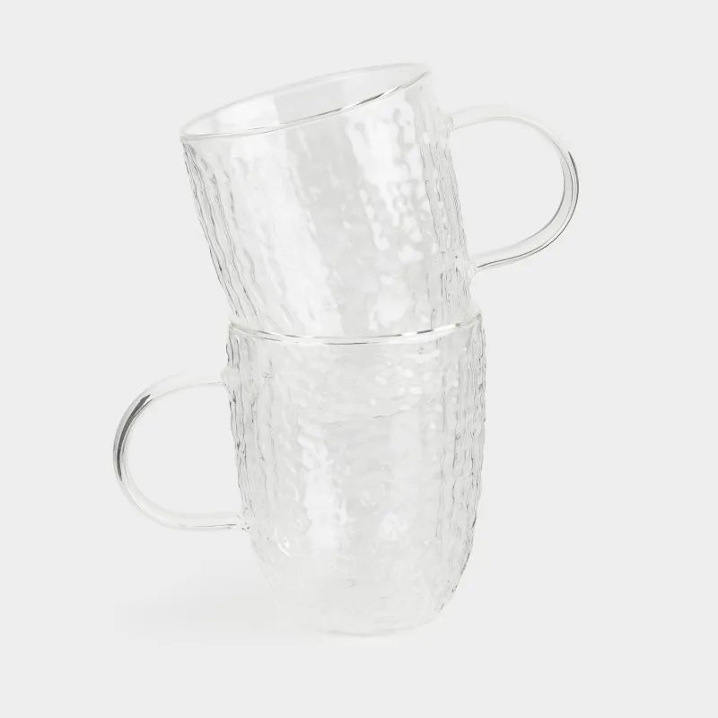 Mug, 400 ml, 2 pcs, glass B, Air ripply