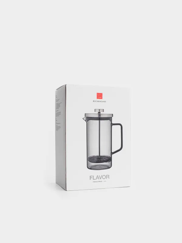 French press, 1,2 l, used glass / steel, grey, Flavor, image-4