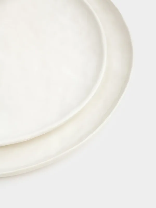 Dining set, 6 persons, 18 items, ceramic, white, Crumpled effect, Egaleo, image-3