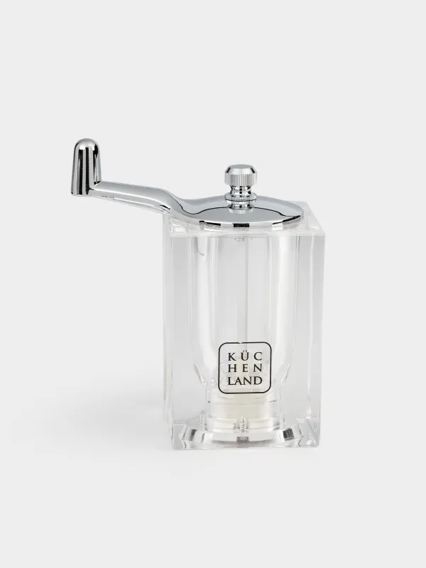 Salt and pepper set, 9 cm, with mill, acrylic/plastic, Cube, image-2