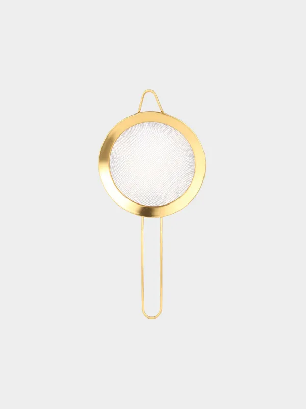 Sieve, 12 cm, with handle, steel, gold, Device gold