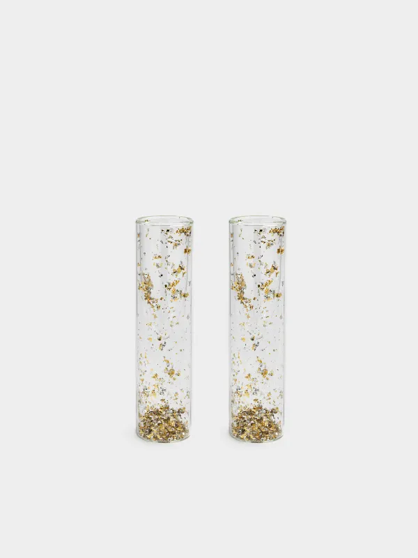 Drinking glass, 100 ml, 2 pcs, glass B, with foil inside, Air decor, image-0