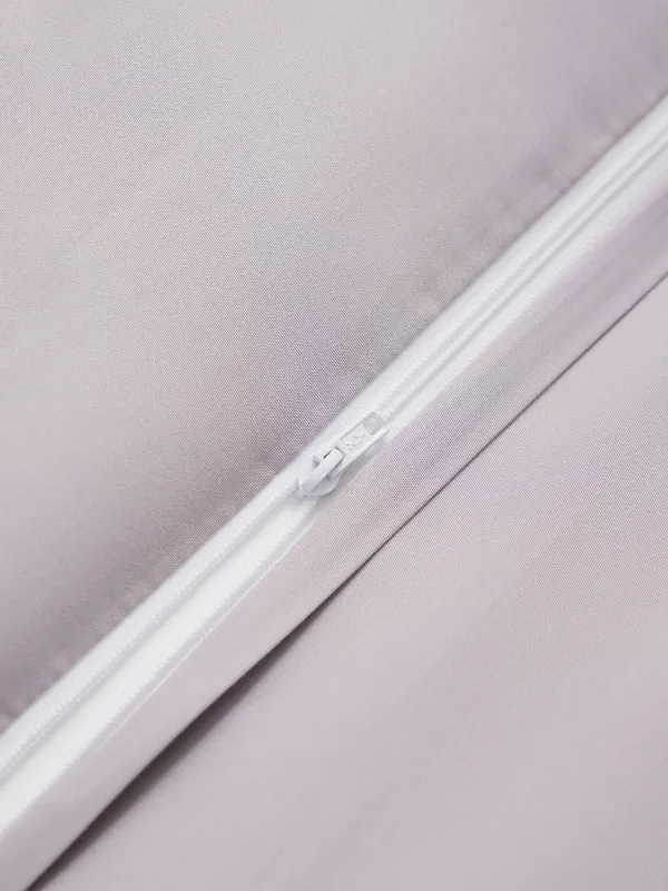 Bed linen set, euro, tencel 300 TC, gray-purple, Leaves,Tencel, image-3