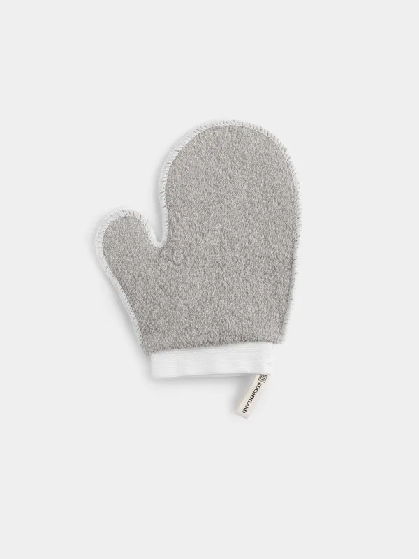 Body wash mitt, 20x16 cm, nylon / cotton, grey, Unique spa, image-0