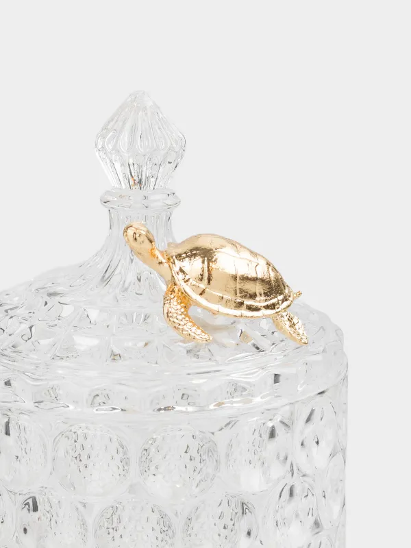 Storage container, 17x10 cm, 550 ml, Glass R / metal, Turtle, Bubbly, image-4