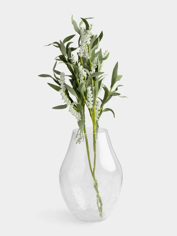 Flower vase, 25 cm, glass, Craquelure, Ice, image-3