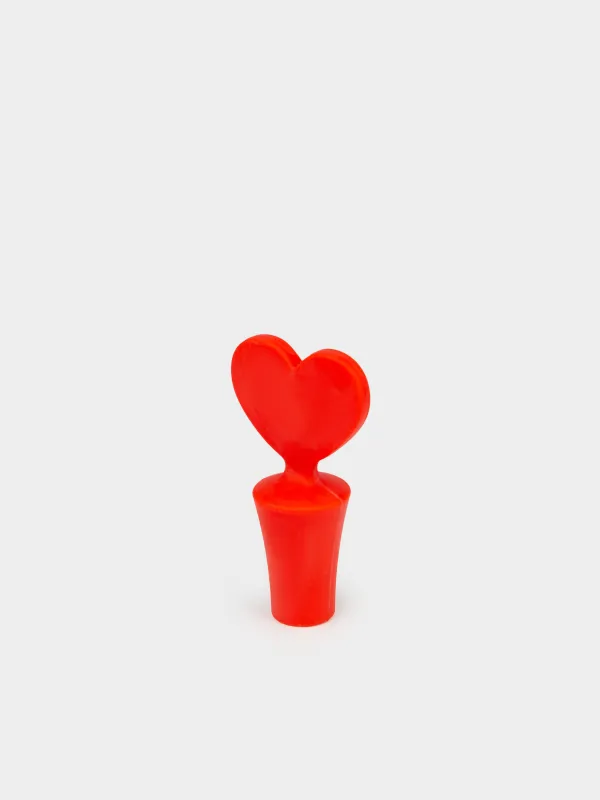 Bottle stopper, 7 cm, silicone, red, Heart, Manny, image-2