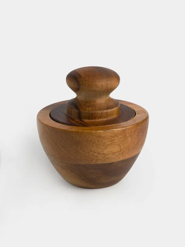 Spice mortar, 8x5 cm, with pestle, wood, noble tree, image-0