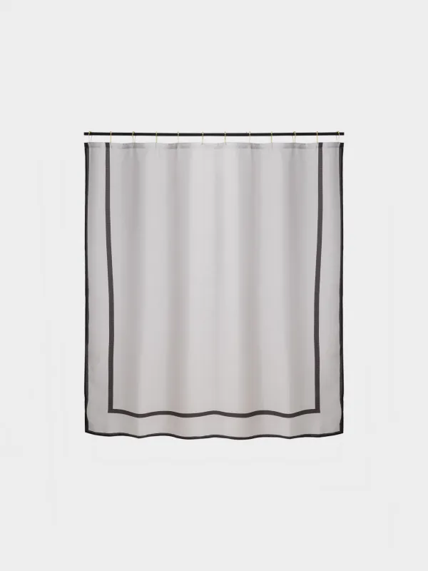 Bathroom curtain, 180x180 cm, with rings, polyester / metal, beige, Edging, Protection, image-1