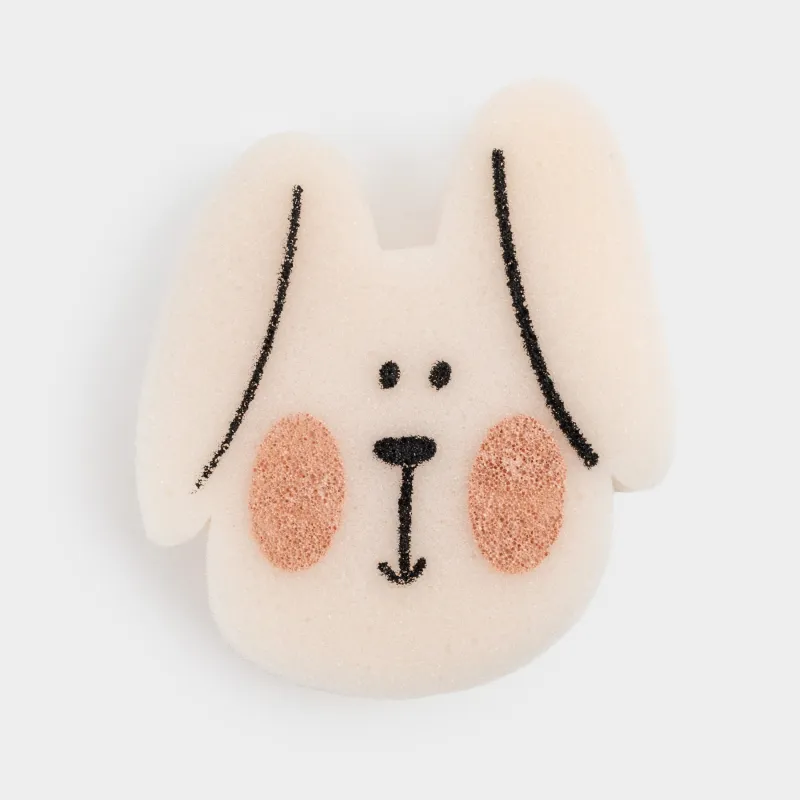 Body sponge, 12 cm, Children's, polyurethane, Beige, Rabbit, Childhood