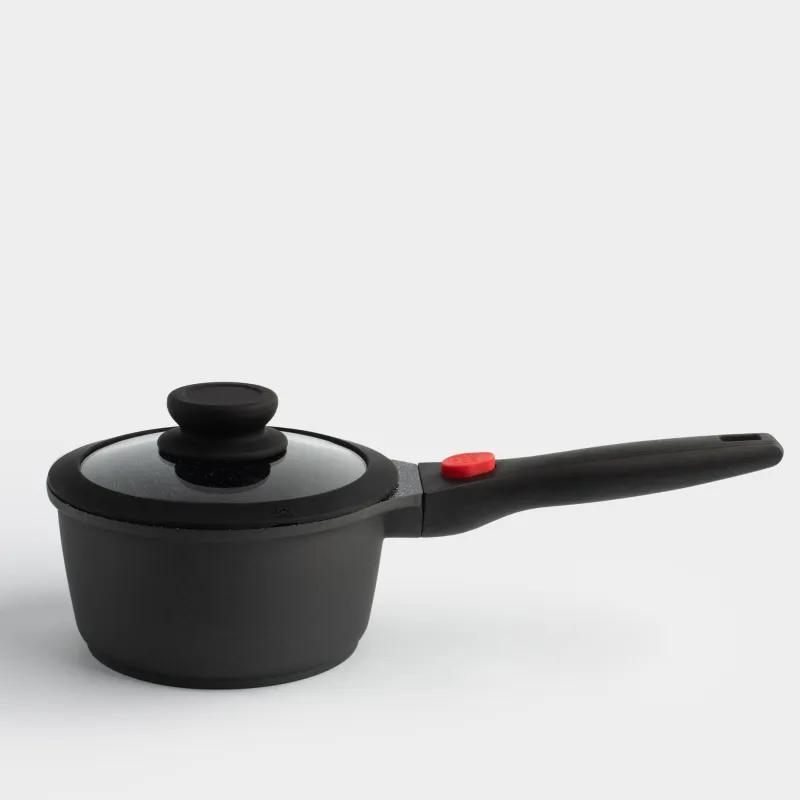 Bucket, 16 cm, 1.5 l, with lid, removable handle, coated, aluminum, Solution Red 2