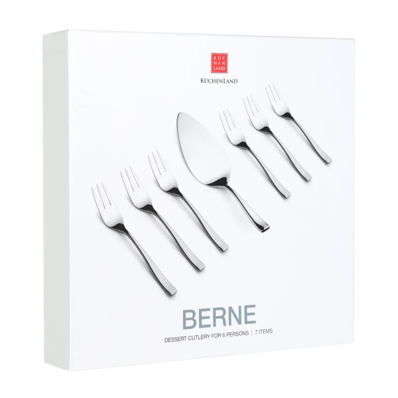 Dessert cutlery, 6 pers, 7 pr, steel, Berne, image-2