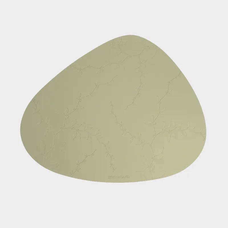 Placemat, 37x45 cm, PVC, shaped, green, Branches with berries, Rock press