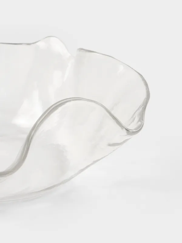 Salad bowl, 20x9 cm, 650 ml, glass, Wavy edges, Clear wave, image-2
