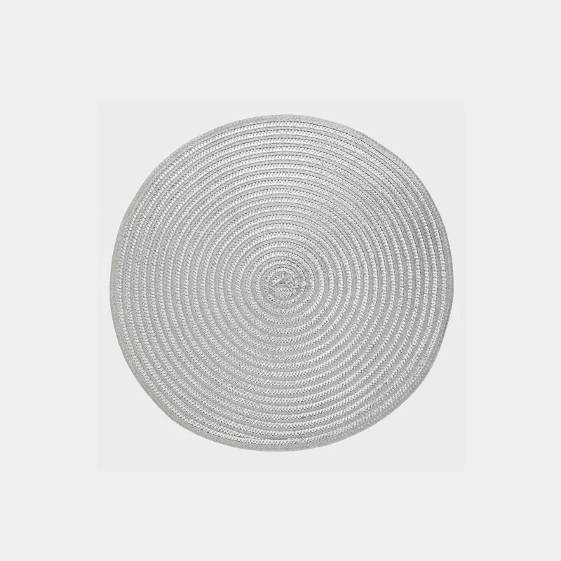 Placemat, 38 cm, polypropylene, round, silver, Circle