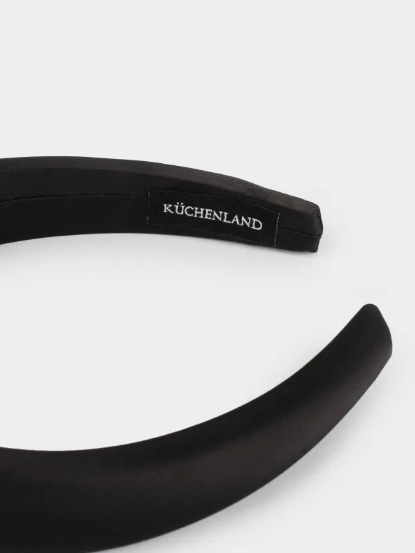 Hairband, 14x16 cm, polyester / plastic, black, Basic, image-3