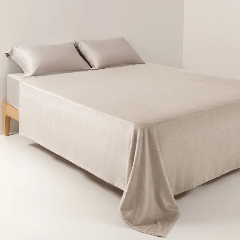 Bedspread, 220x240 cm, flannel, grey, Flannel