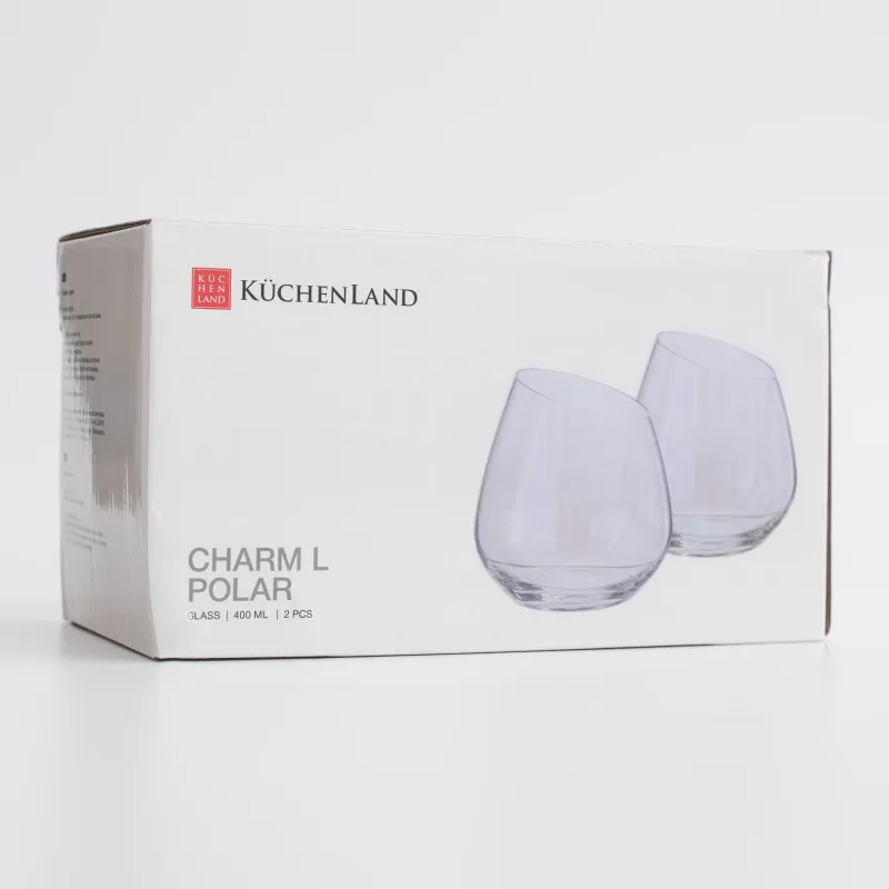 Glass, 11 cm, 400 ml, 2 pcs, glass, mother of pearl, Charm L polar, image-3