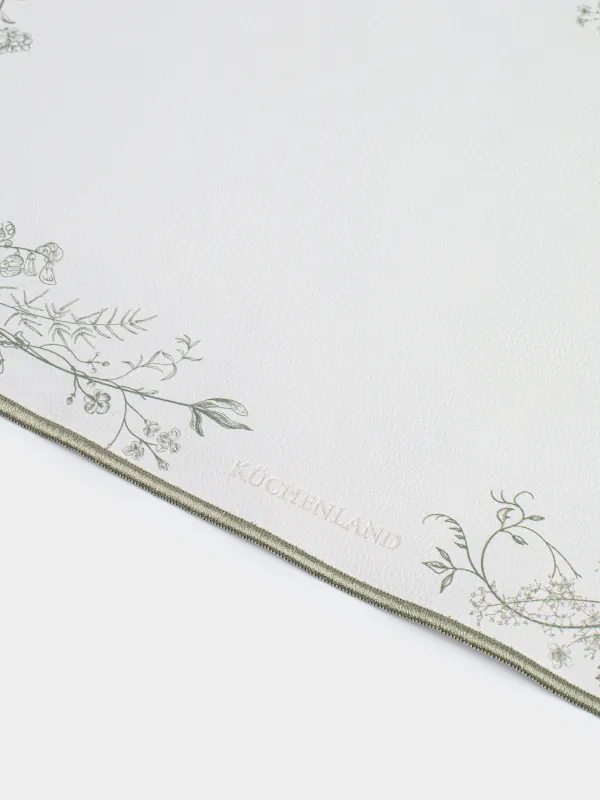 Placemat, 30x45 cm, PVC / polyester, rectangular, milky, Flowers and branches, Rock print, image-4