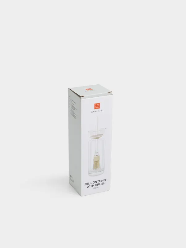 Oil container, 270 ml, with brush, Glass / Silicone, Beige, Soft Kitchen, image-3