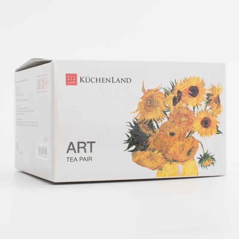 Tea pair, 1 person, 2 items, 210 ml, porcelain F, Sunflowers, Van Gogh, Art sunflowers, image-6
