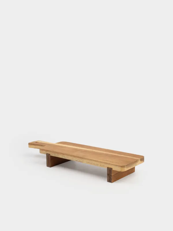 Serving dish, 38x11 cm, with handle, on legs, wood, Noble tree, image-2