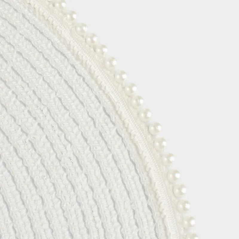 Placemat, 38 cm, polyester / plastic, round, white, Pearl border, Rotary shine, image-3