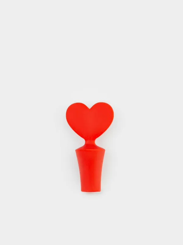 Bottle stopper, 7 cm, silicone, red, Heart, Manny, image-4