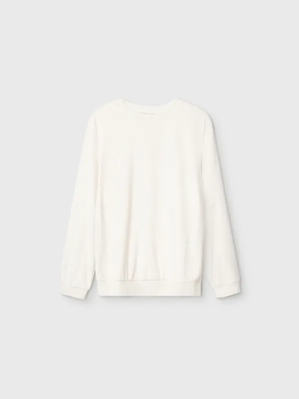 Women's sweatshirt, homewear, size S, velour, milky, Horses, Tamila, image-6