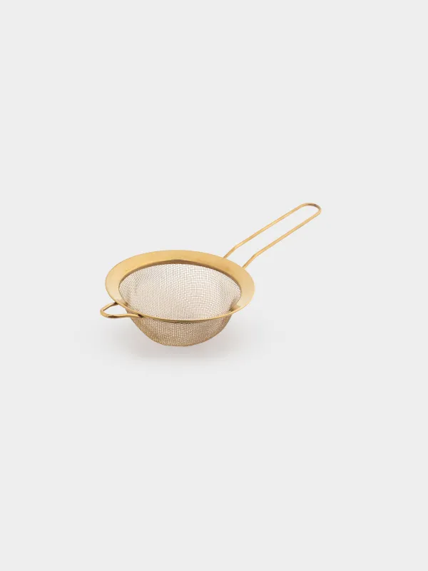 Sieve, 12 cm, with handle, steel, gold, Device gold, image-2